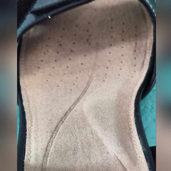 Clarks Unstructured Black Leather Comfort Sandals Block Heel Size 8 - Picture 12 of 12